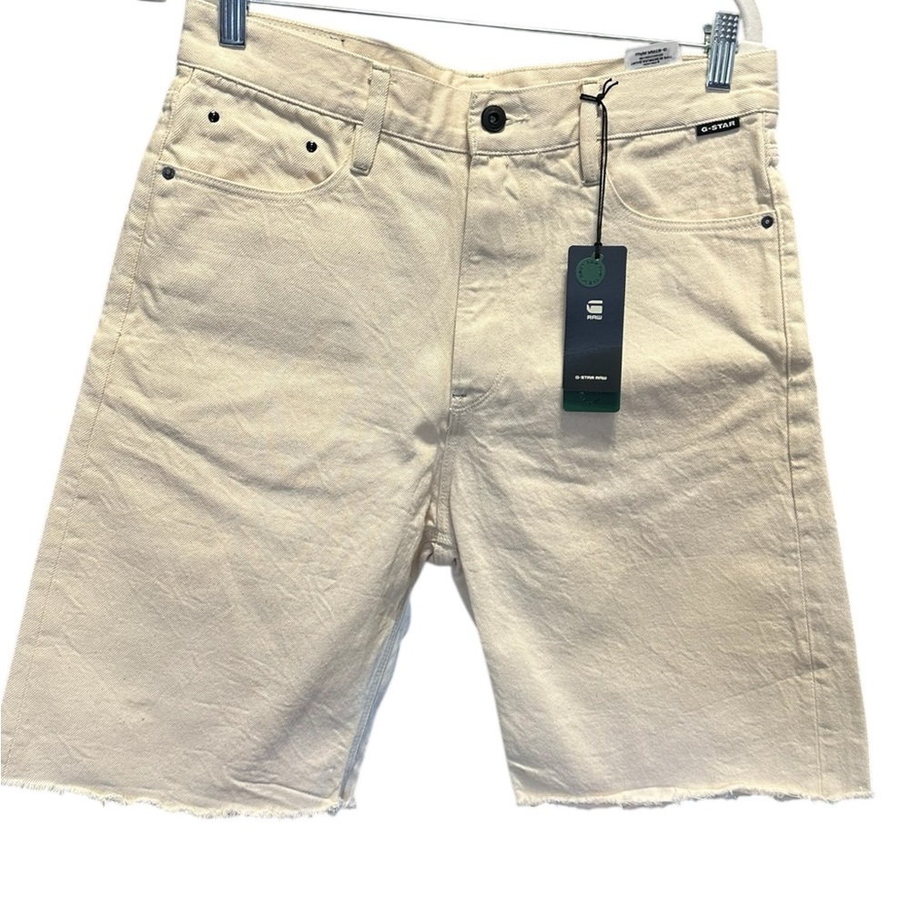 NWT G-Star Raw Women’s Type 89 Bermuda Raw Hem Shorts Ecru Off White - Size 27 - Picture 12 of 14